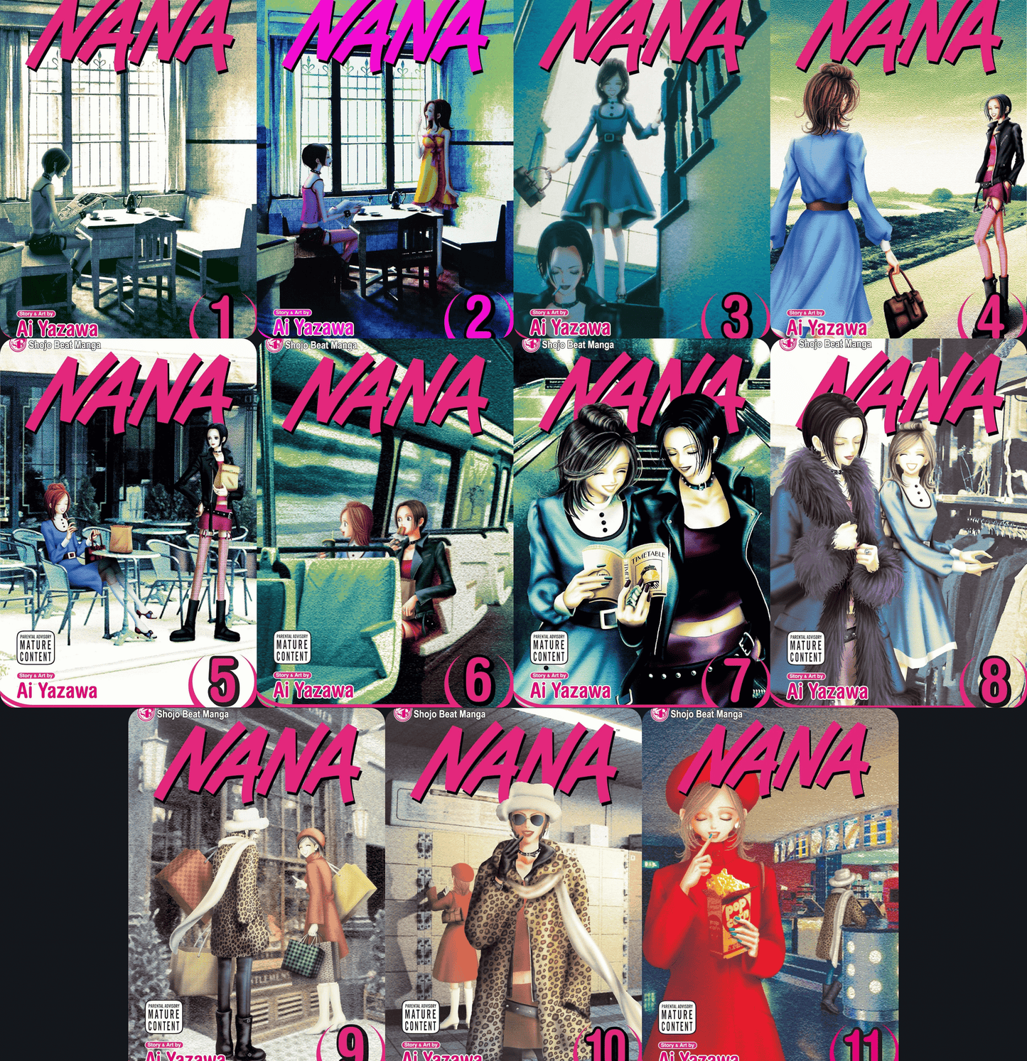 Nana, Complete Anime Manga Set (Vol. 1-11)