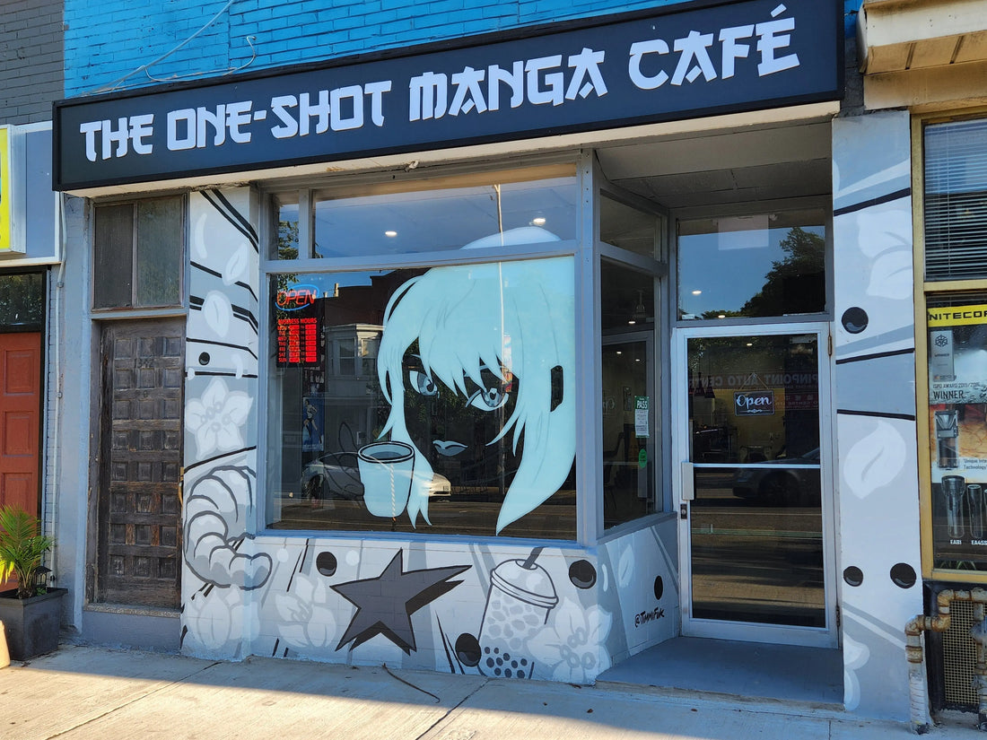 Storefront of The One-Shot Manga Café's storefront on 1344 Danforth Ave in Toronto.