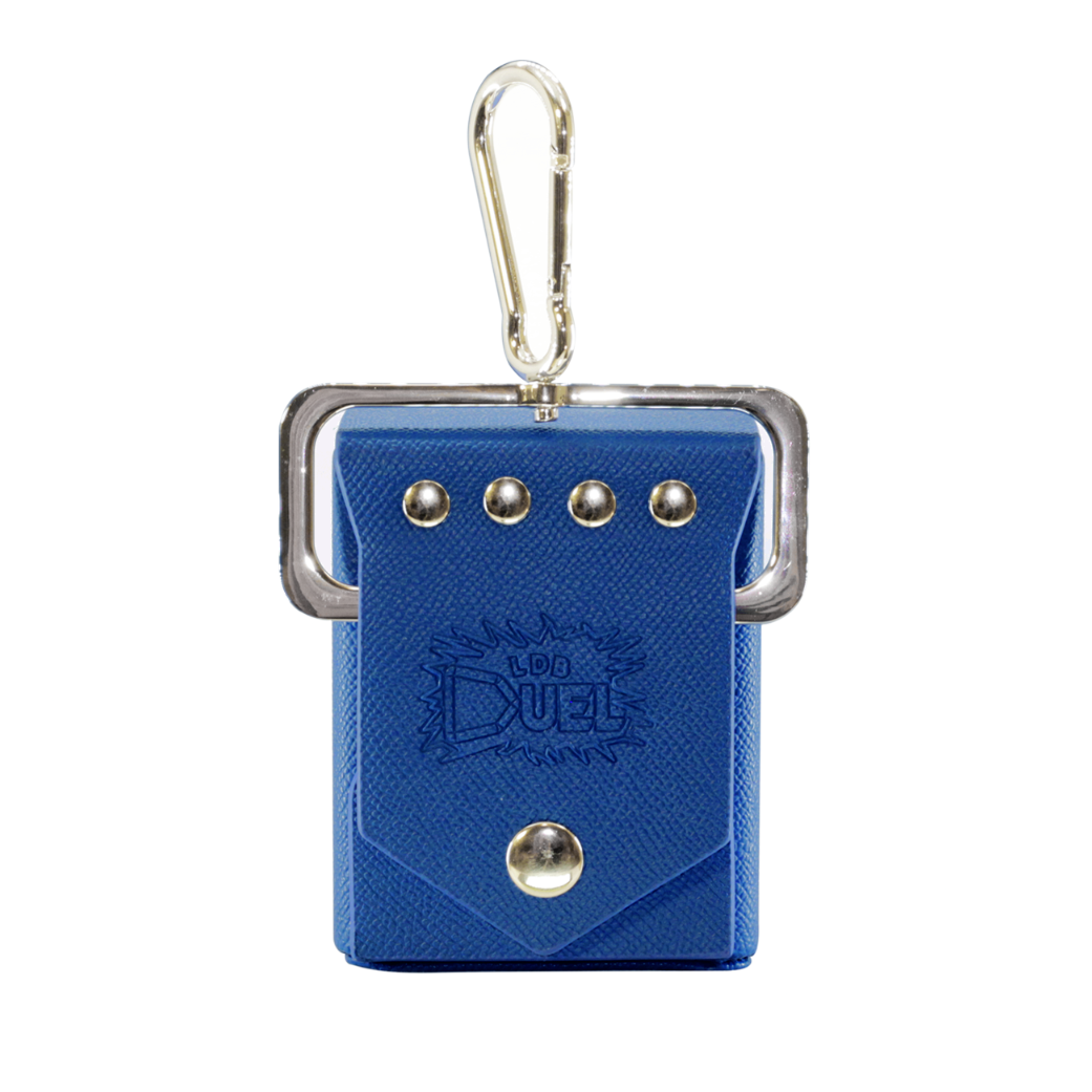Blue - Hard Shell - Textured Leather - Deck Box - With Belt Loop LDB Duel