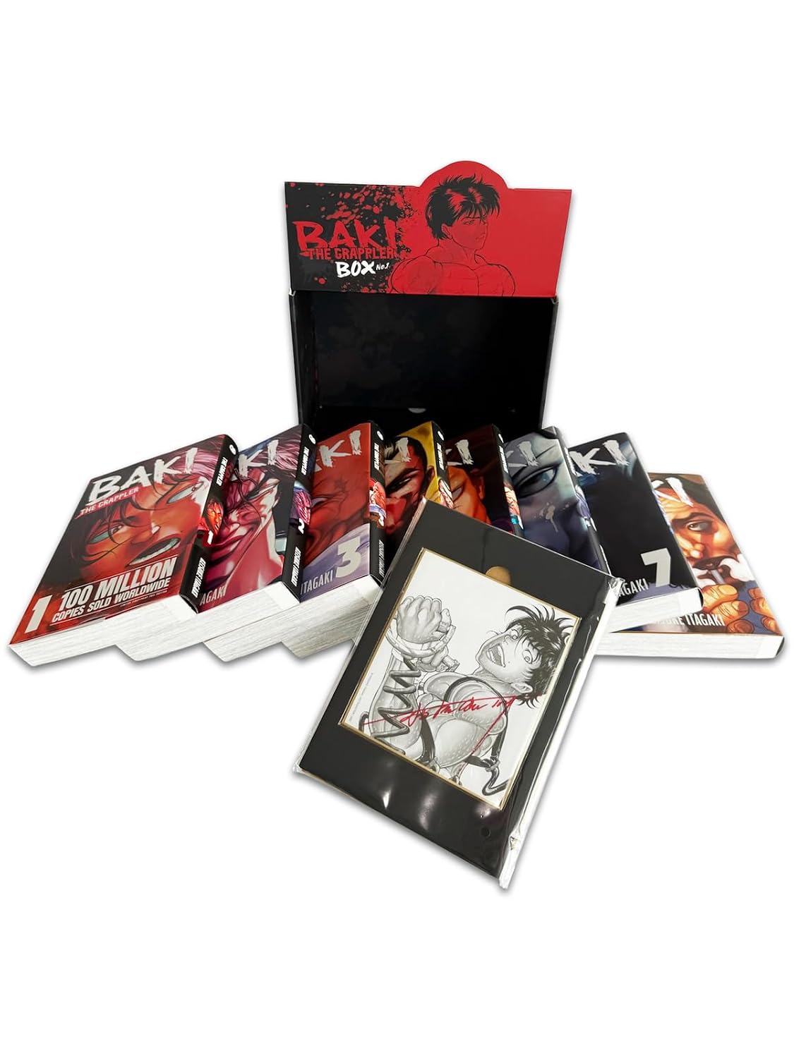 Baki The Grappler (Perfect Edition) Box Set No. 1: Vol. 1-8 + Exclusive Shikishi Board Kodama Tales
