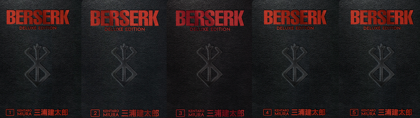 Berserk Deluxe Edition, Black Swordsman + Golden Age Arc Manga Bundle (Vol. 1-5)