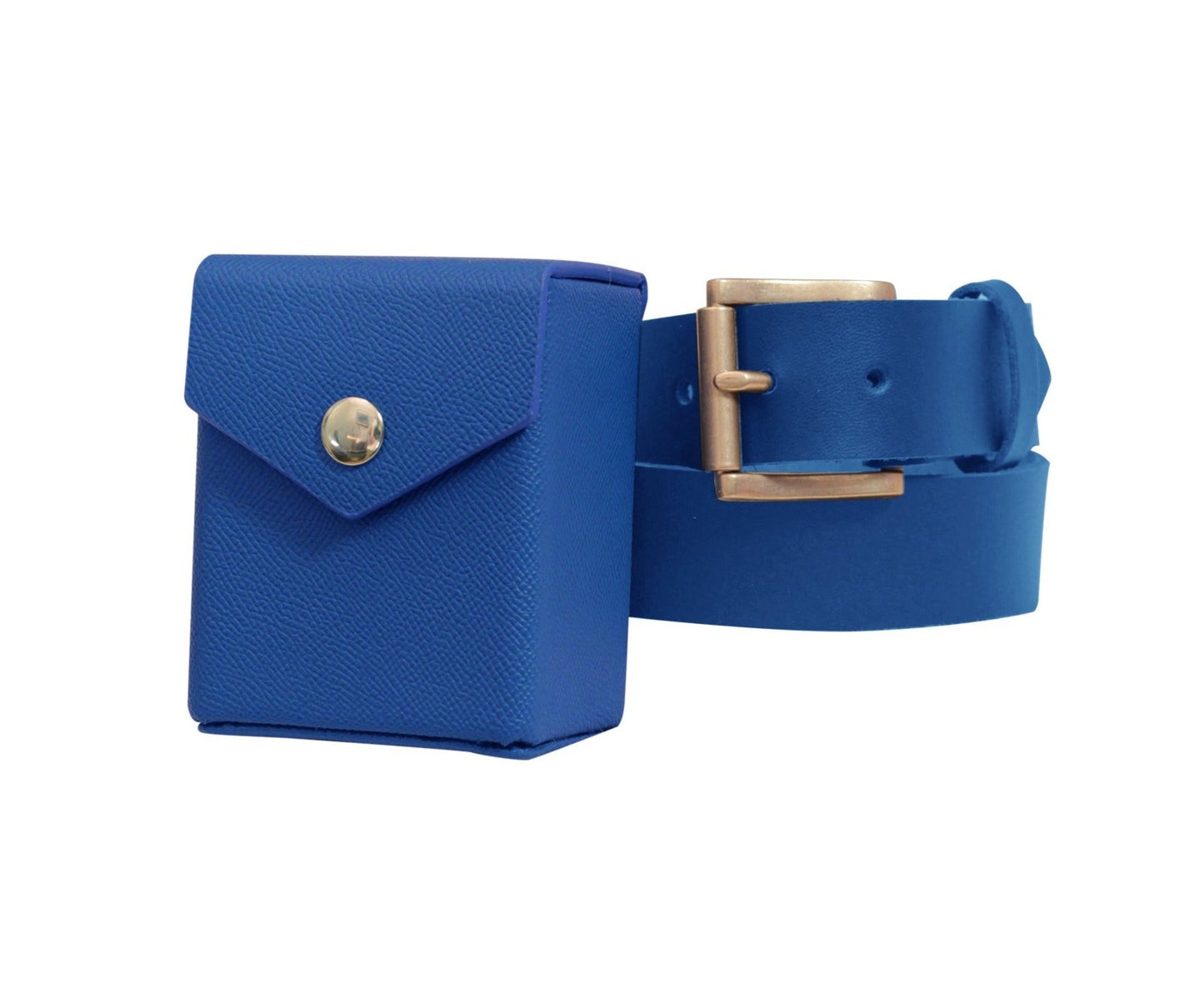 Blue - Hard Shell - Textured Leather - Deck Box - With Belt Loop LDB Duel
