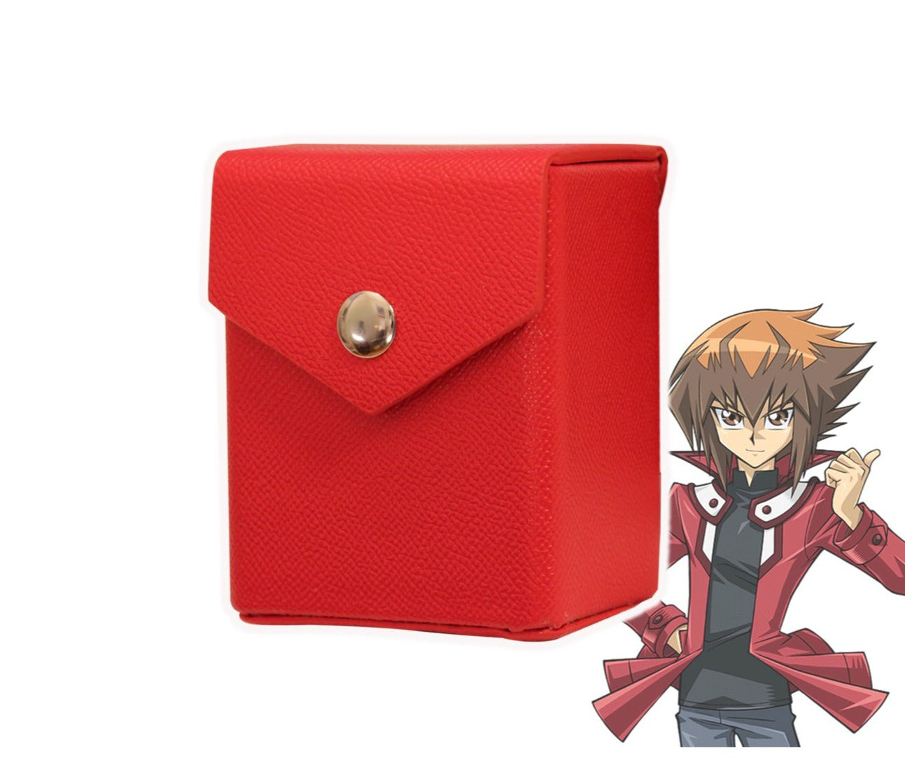 Red Mach 2 Deck Box - Hard Shell - Textured Vegan Leather LDB Duel