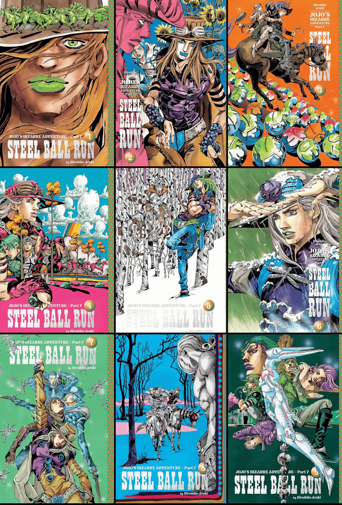 JoJo's Bizarre Adventure: Part 7--Steel Ball Run, Manga Set (Vols. 1-9) VIZ Media LLC