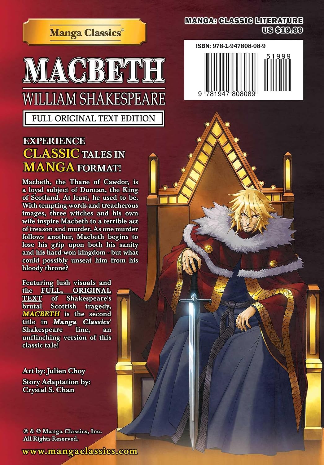 Manga Classics: Macbeth - Full Original Text Edition (Paperback) Manga Classics