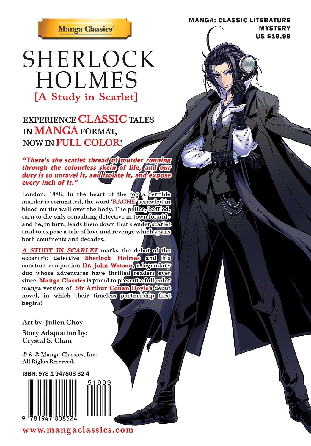 Manga Classics: Sherlock Holmes Vol. 1 A Study in Scarlet (Paperback) Manga Classics