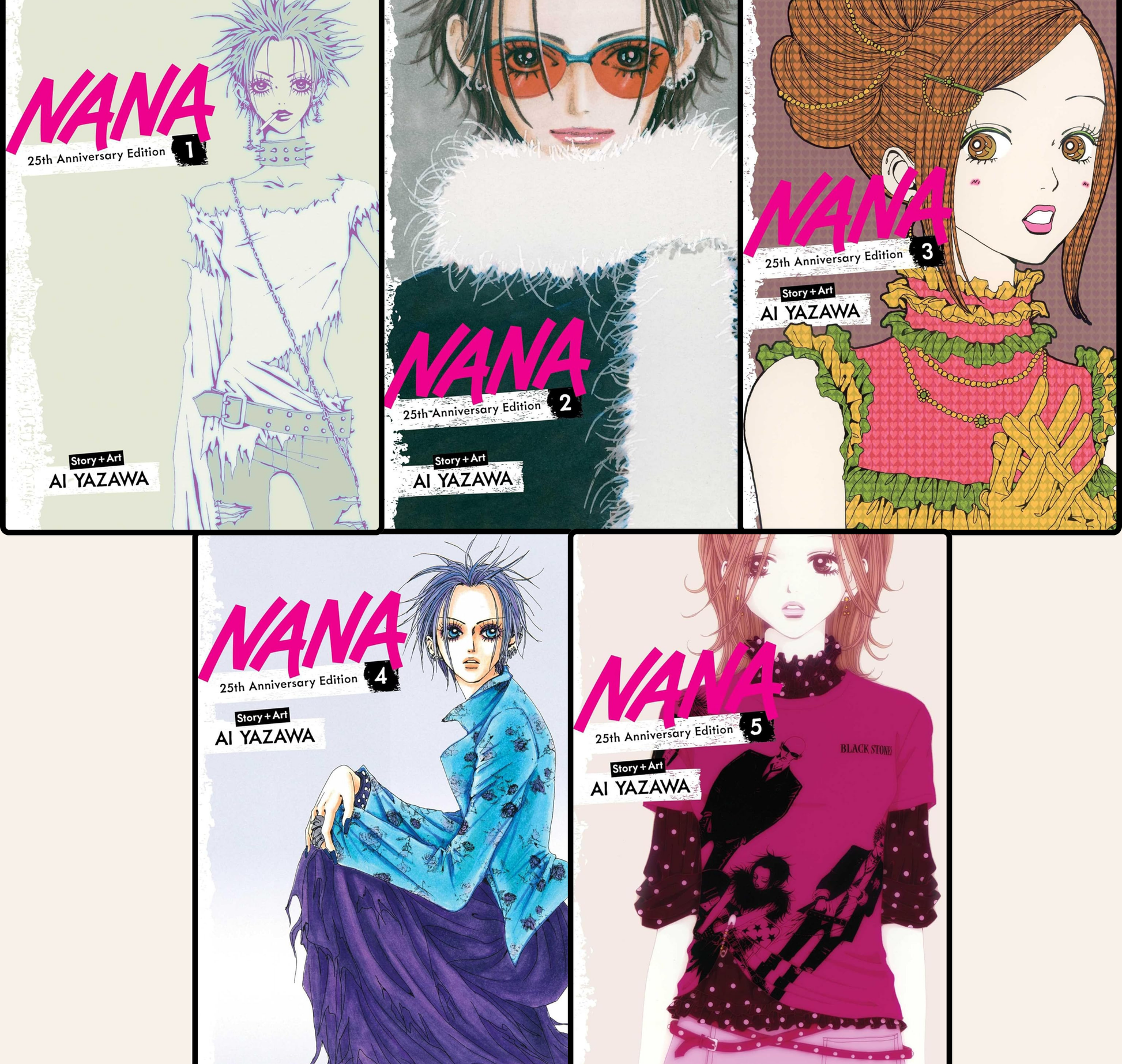 Nana 25th Anniversary Edition Manga Set (Vols. 1-5) The One-Shot Manga Cafe
