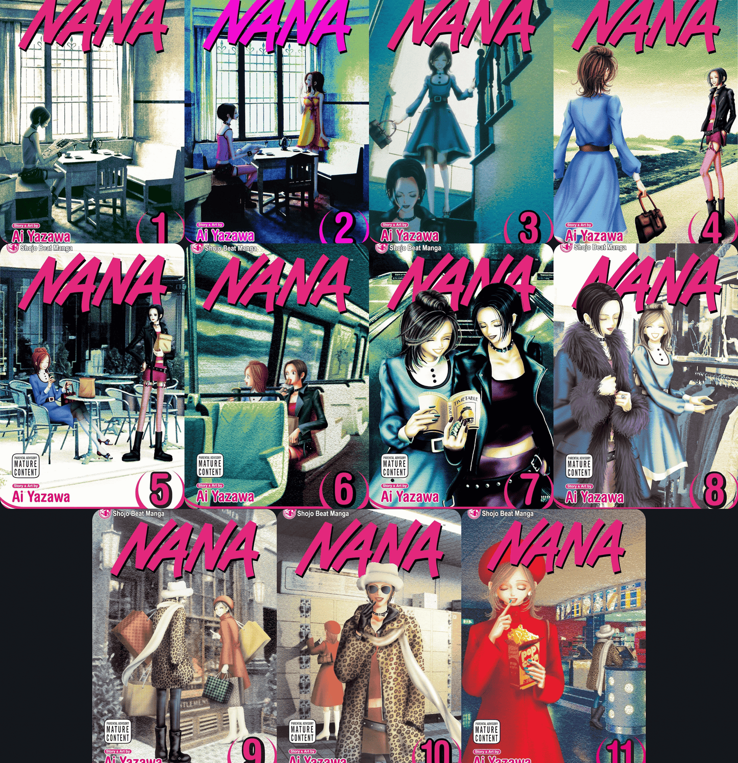 Nana, Complete Anime Manga Set (Vol. 1-11)