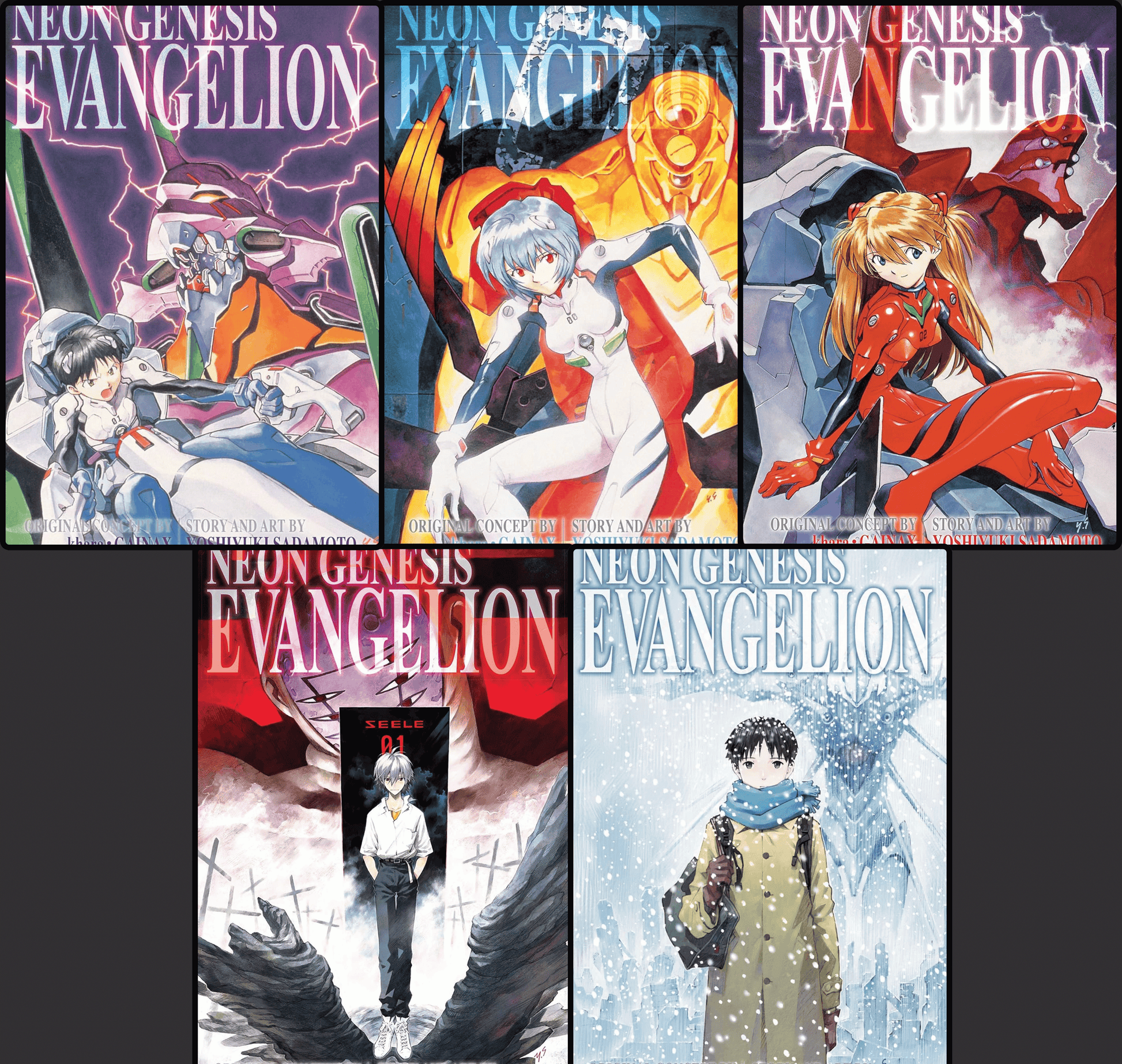 Neon Genesis Evangelion, Complete Series Omnibus Manga Set (Vol. 1-5) VIZ Media LLC