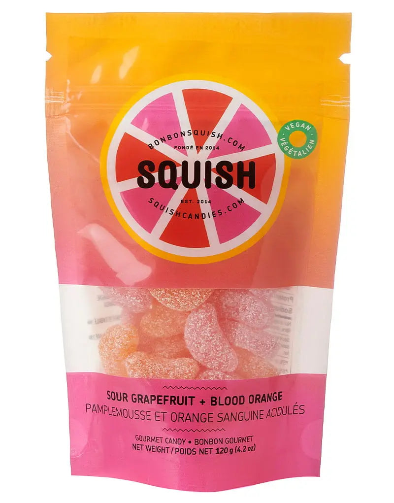 SQUISH Vegan Sour Grapefruit Blood Orange Gummies SQUISH Candies Canada