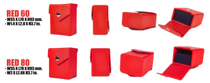 Red Deck Box + Belt Loop - Hard Shell - Faux Leather LDB Duel